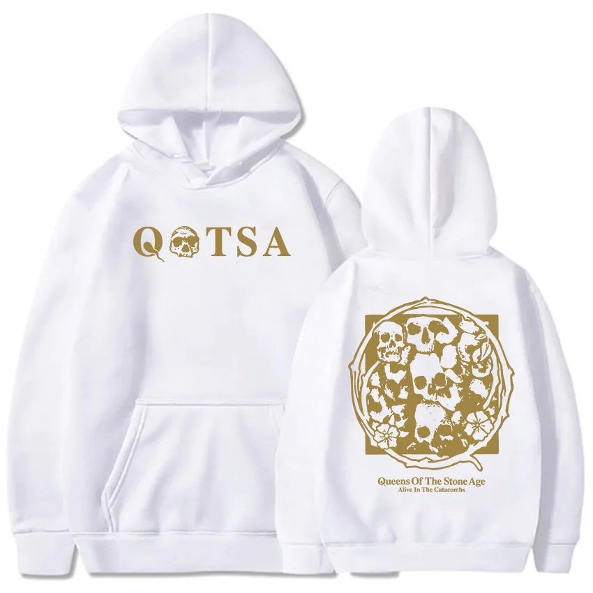 Alive in The Catacombs Hoodies QUEENS OF THE STONE AGE QOTSA Band Sweatshirt Long Sleeve Male Hooded Pullovers Grunge Men Hoodie