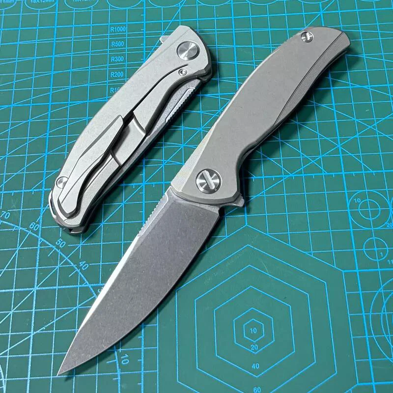 

Lism Store F95 Edition Flipper Knife 3.74" M390 Point Blade, Plain TC4 Handles