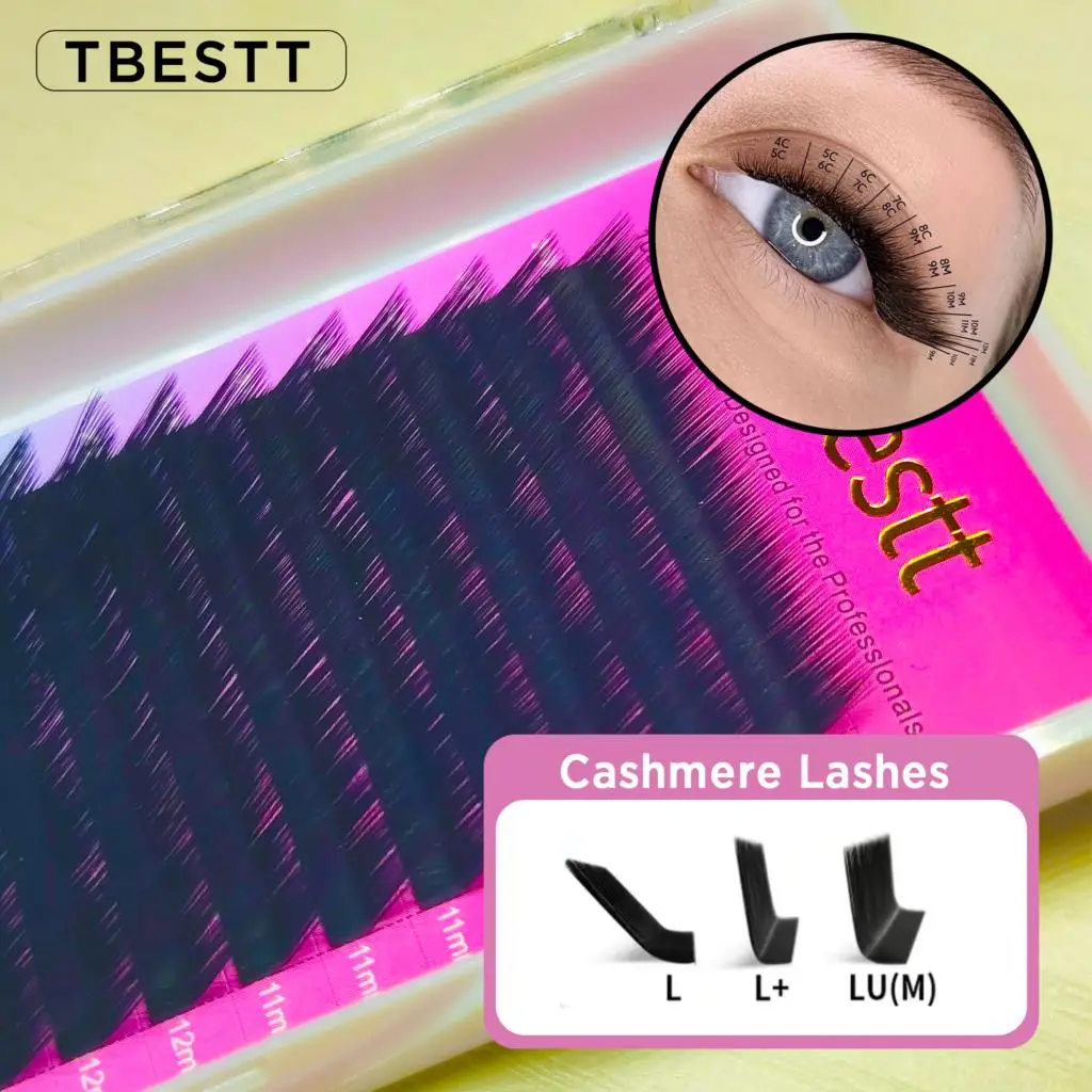 Tbestt 16rows Cashmere Classic Eyelash Extensions False Individual Lashes L M Curl Hand Made Faux Mink Eyelashes Extensions