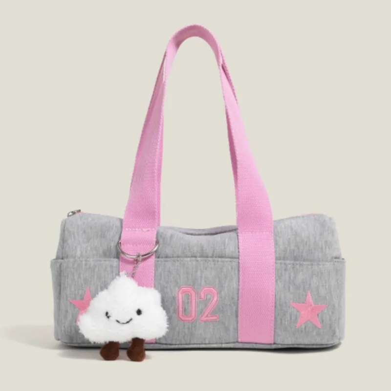 

Harajuku Grey Handbag Canvas Bag Y2k Women Sports Large Capacity Casual Shoulder Bags Female Large Capacity Underarm Bag 2025