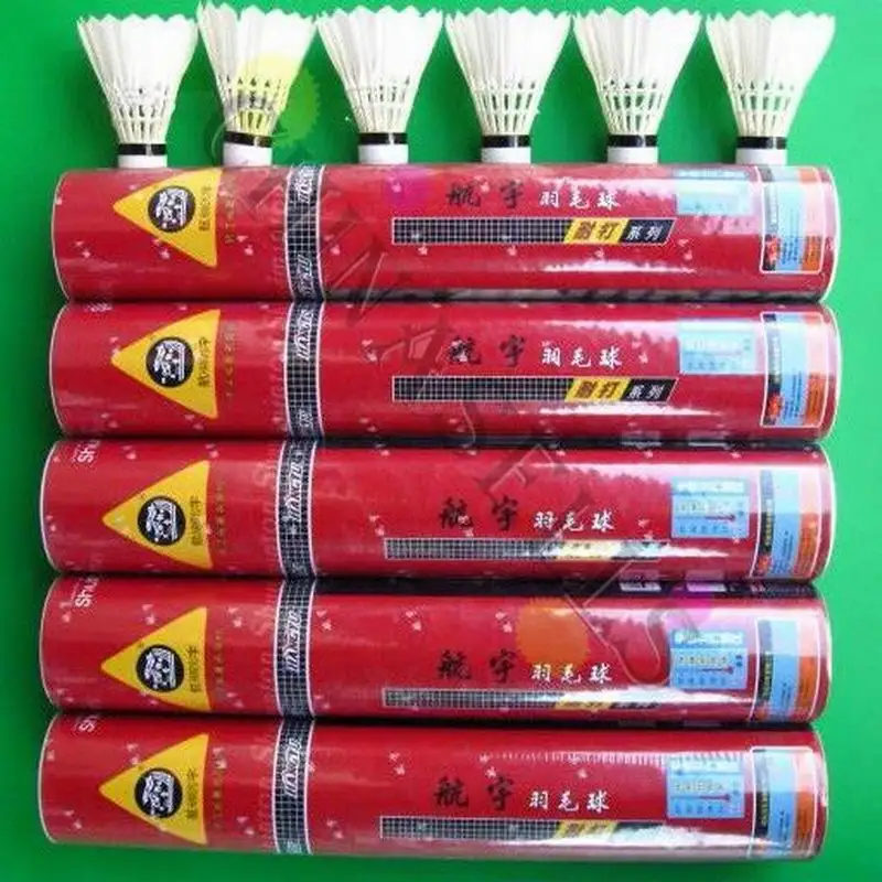 12pcs Genuine hangyu amateur game Train badminton shuttlecocks durable NO.5 duck feather shuttlecock badminton ball flight A