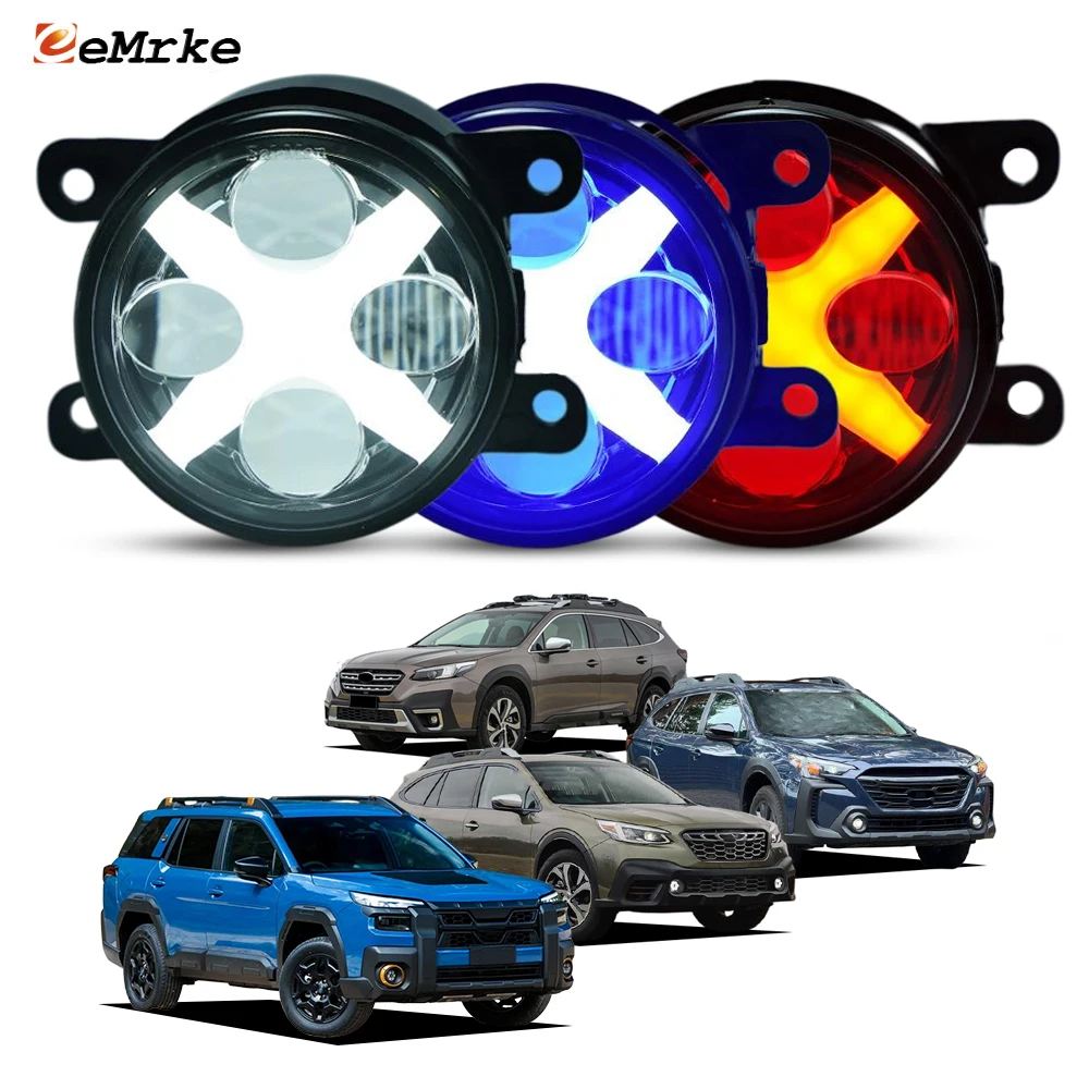 2X LED Fog Lights 40W For Subaru Outback Wilderness / Outback XT USA / Outbakc BT 2020-2025 X-shaped DRL Day Light Upgrade