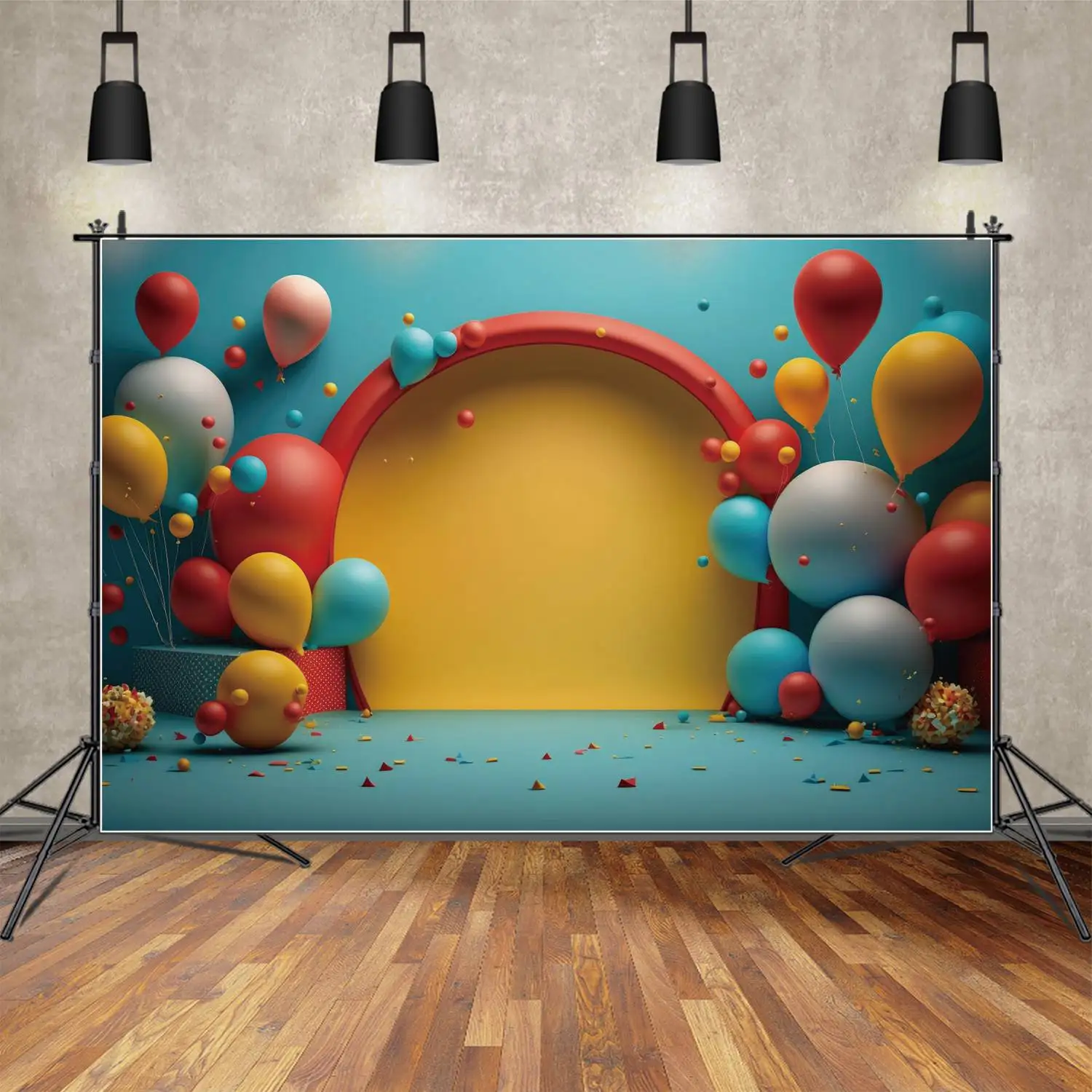 Candy Color Balloon Photography Backdrops  Arch Wall Scene Personalized Children's Photobooth Photo Backgrounds Props