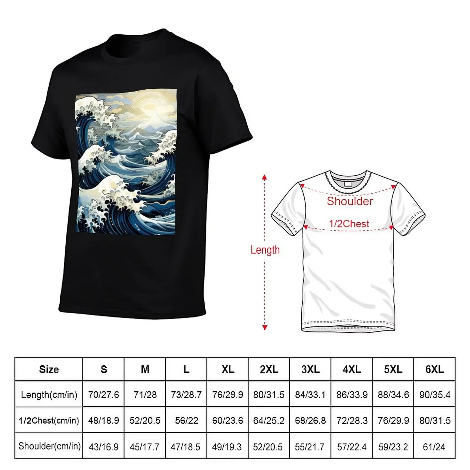 The Great japanese waves T-Shirt quick-drying anime clothes mens t shirt