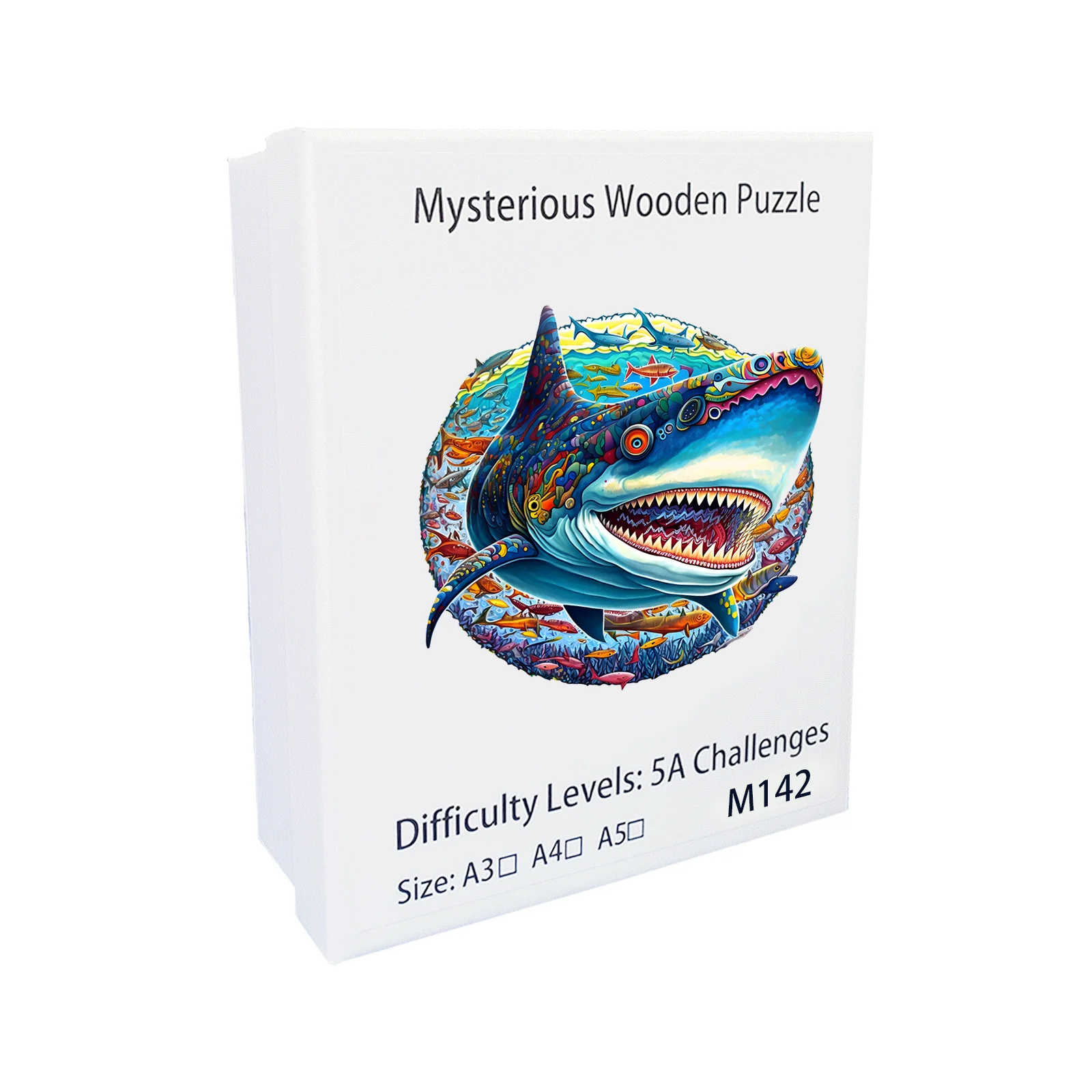 Shark Pattern Wooden Puzzle, Irregular Animal Shapes, Stress Relief Toys, Holiday Birthday Gift