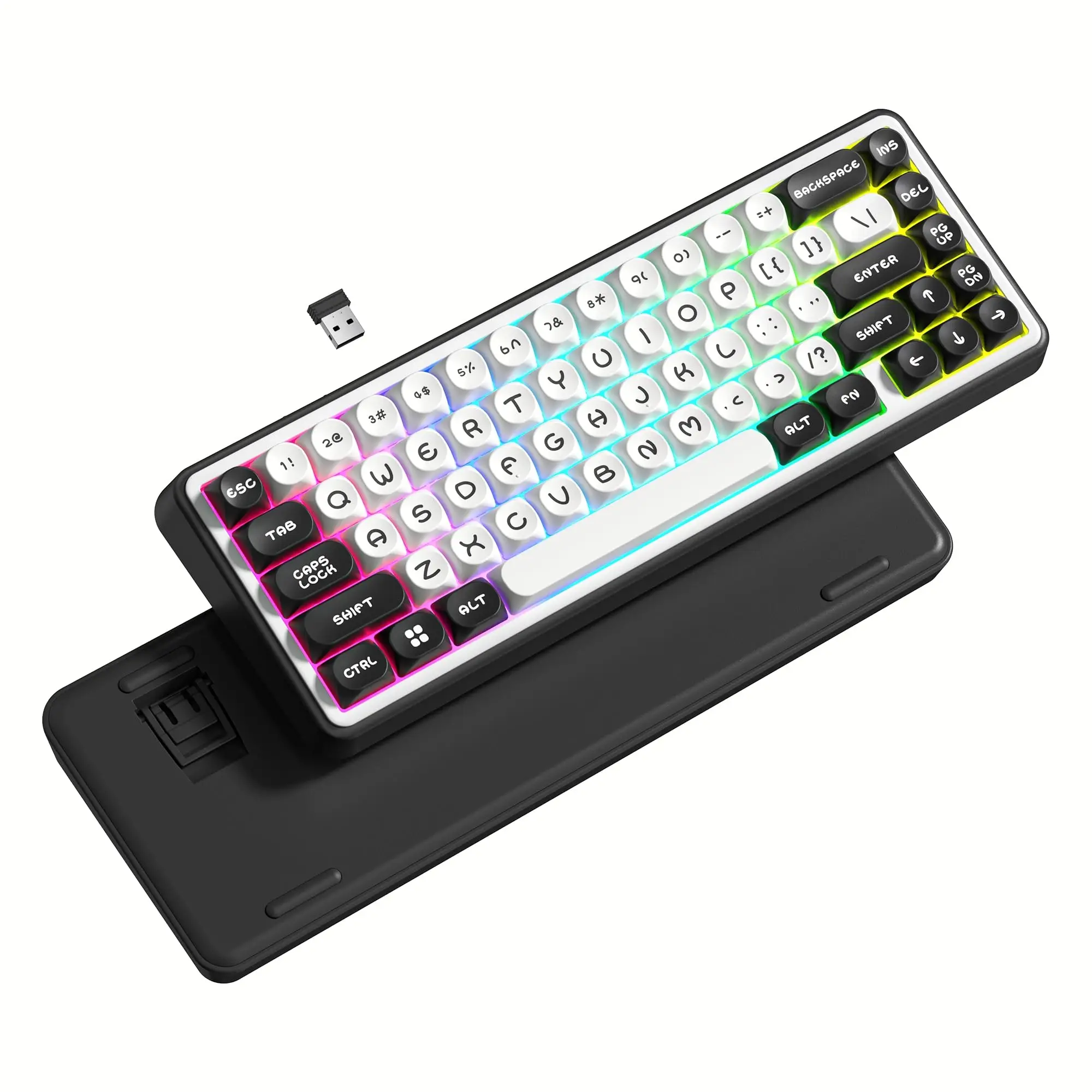 Womier WK60 Hot Swappable Wireless Mechanical Gaming Keyboard 3 Modes Gasket RGB Backlit Gamer Keyboard for Win Mac MOA Keycaps