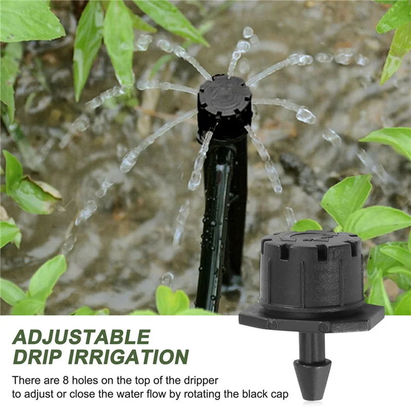 

450Pcs Adjustable Irrigation Drippers Sprinklers 1/4 Inch Emitter Dripper Mini Drip Irrigation Sprinklers For Lawn