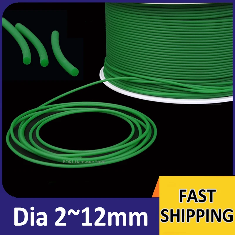 Polyurethane Conveyor Belts Green PU round drive belt strip for industrial Diameter 2 2.5 3 3.5 4 5 6 7 8 10 12mm
