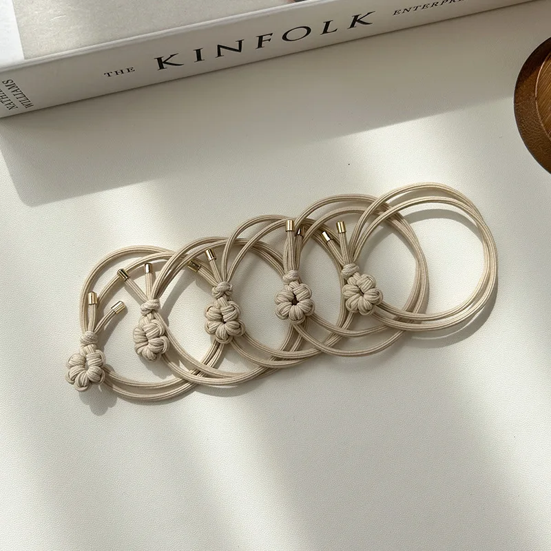 5PC Good Soft Black Brown High Elasticity Hair Ties Rope for Women Girls Ponytail Holder Korean Hair Accessories