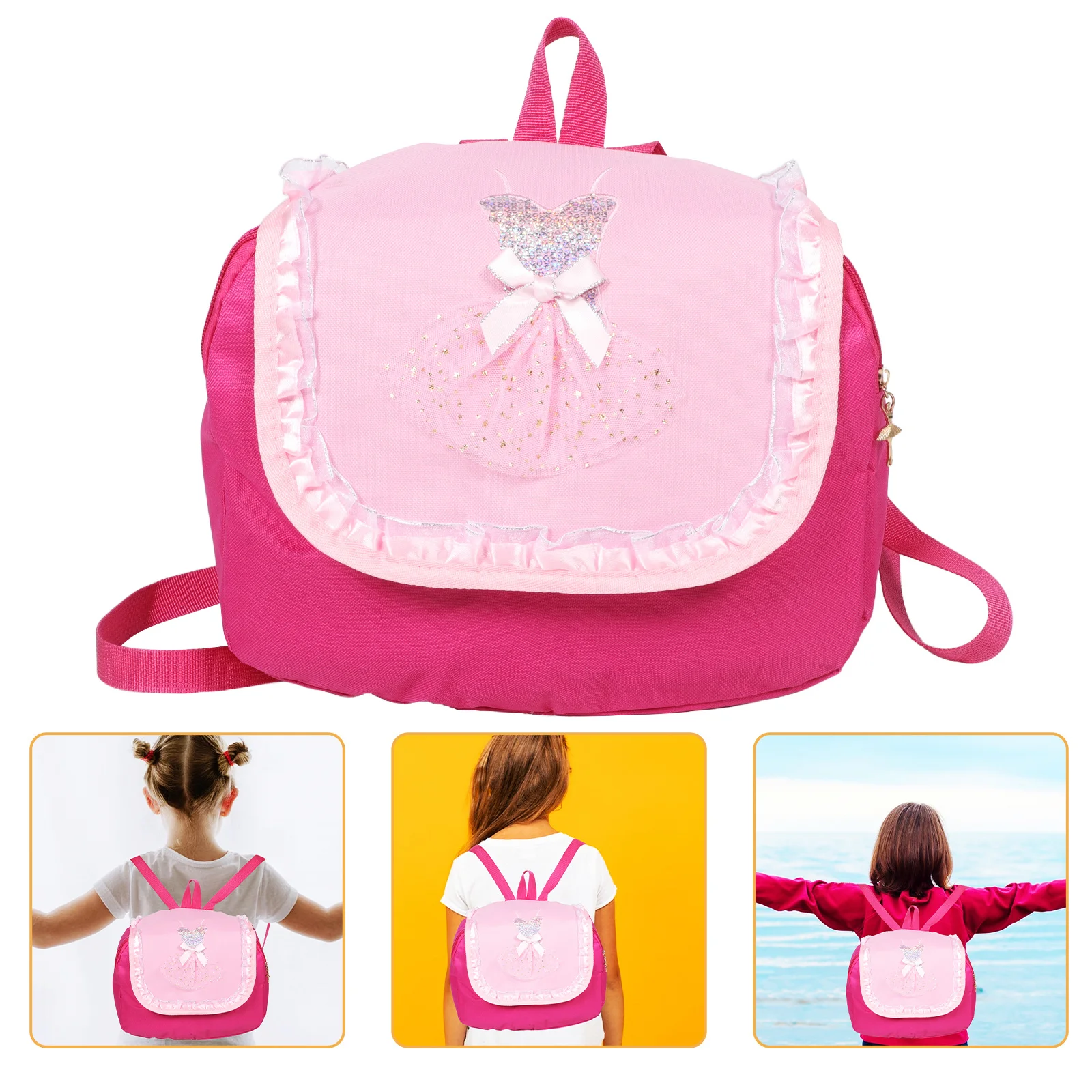 

Lightweight Dance Backpack for Girls Princess Style Spacious Compartments Ideal for Ballet Latin Dance School Performances