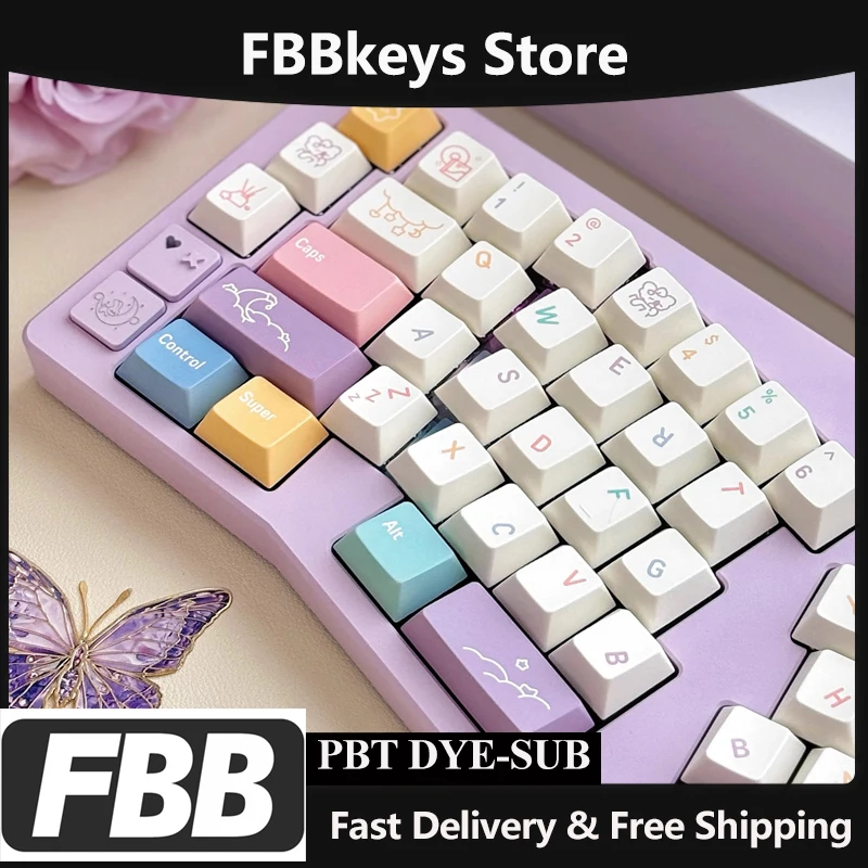 

FBB Keycaps Good Night Theme PBT MX Switche For Mechanical Keyboard Keycap Cherry Profile DIY Christmas Gift For Girls Lovers