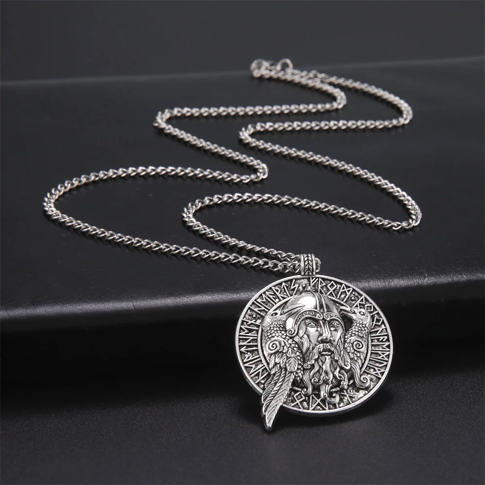 My Shape Odin Raven Amulet Viking Jackdaws Pendant Necklaces for Men Nordic Vintage Scandinavian Talisman Jewelry Gift for Women