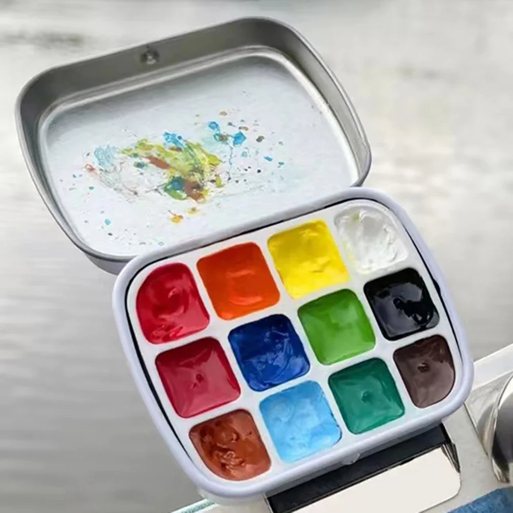 

Small Tiny Mini Box 12/24/36 Wells Empty Watercolor Palette Paint Mixing Cup Mini Paint Palette Travel Watercolor Painting Tray