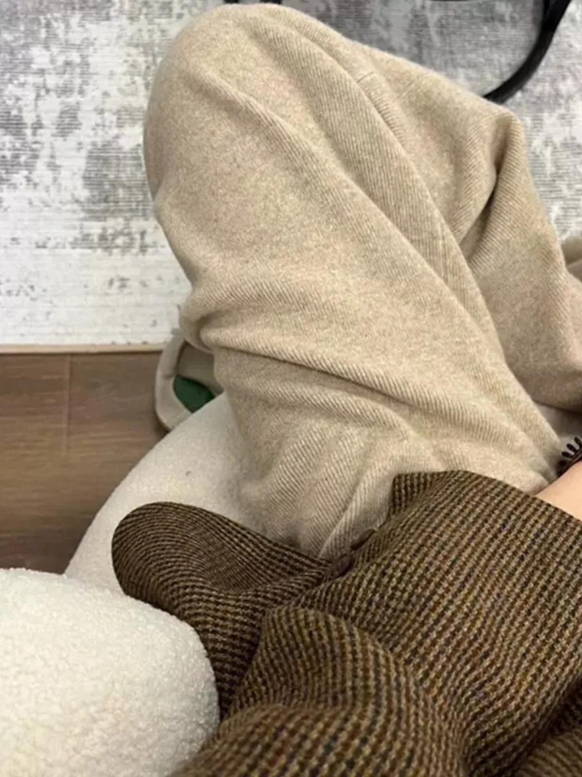 

Extra Large 300 Pou Korean Loose Drape Thiened Knitted Casual Pants Men Wide Leg Pants Autumn Winter Straight Wide Leg P...