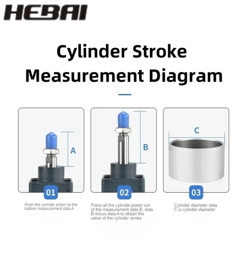 Imagen 2 del producto Cilindros neumáticos de aire estándar HEBAI SC SC 32/40/50/63mm de diámetro doble efecto 50/75/100/125/150/175/200/250/300mm de carrera