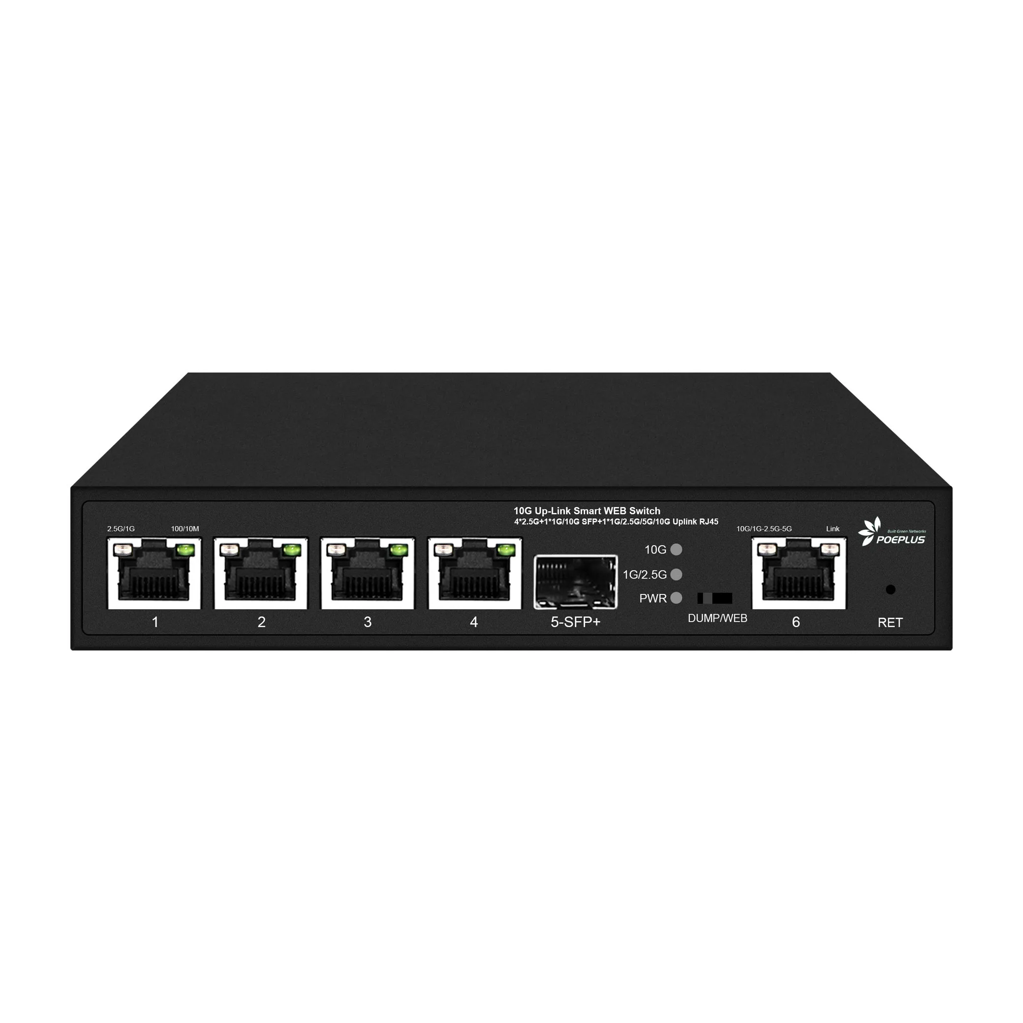 4 Ports 2.5Gbe POE Or RJ45  managed Switch with 2 ports 10Gbe Uplink,  L2 Web Managed Switch