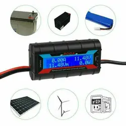 200A LCD Digital Power Analyser High-precision Amp Watt Meter RC Battery Solar Power Analyser Black