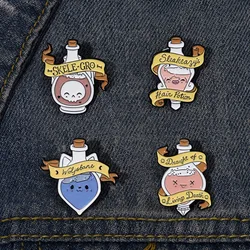 Magic Lucky Potions Enamel Pins Custom Brooches Lapel Badges for Shirt Bag Colorful Witch Jewelry Gift Drop Shipping
