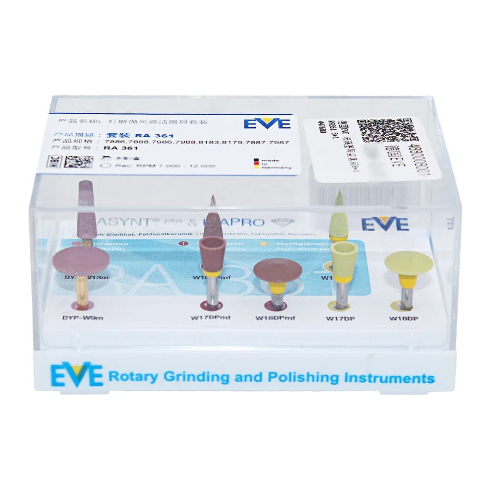 Dental Clinic Products EVE RA361 Polishing Kit Lithium Disilicate Feldspathic Porcelain Diamond Grit Dentistry Supplies Germany