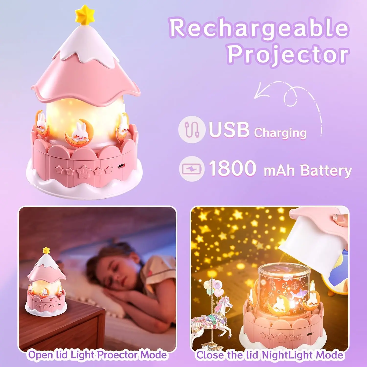 21 in1 Star Night Light Projector with Bluetooth Music Timer Rechargeable Galaxy Nightlights Bedroom Decor Kids Birthday Gift