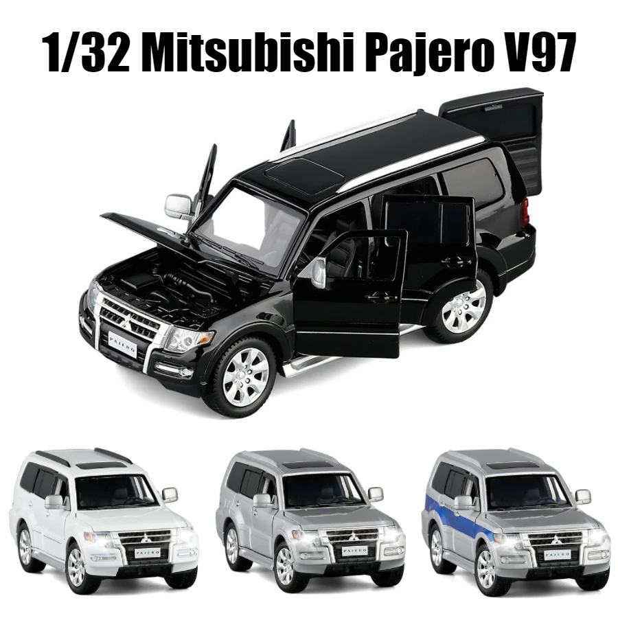 1/32 三菱パジェロ SUV スポーツミニチュアダイキャスト合金おもちゃの車の車両モデルサウンド & ライトコレクションギフト子供男の子のため