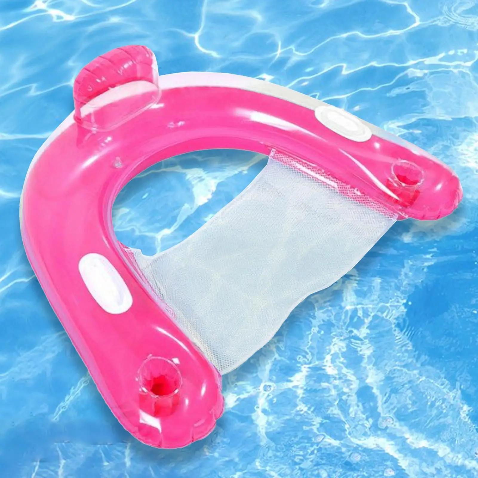 Silla flotante para piscina, silla inflable para piscina, flotadores de agua, cama flotante plegable, accesorios de natación portátiles para mujeres, hombres y niños