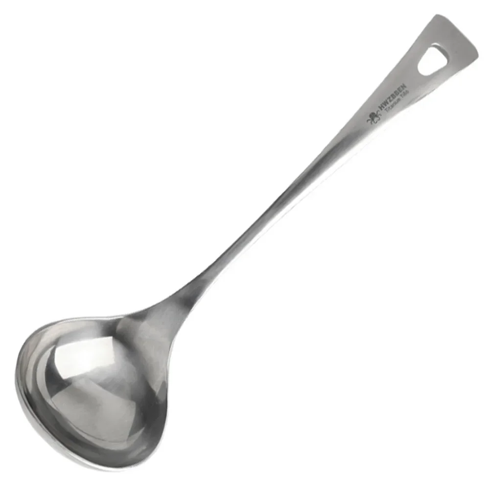 1pc Soup Spoon Household 20.5cm Long Handle Tableware Deep-Bowled Ladle Scoop For Home Outdoor Camping Backpacking