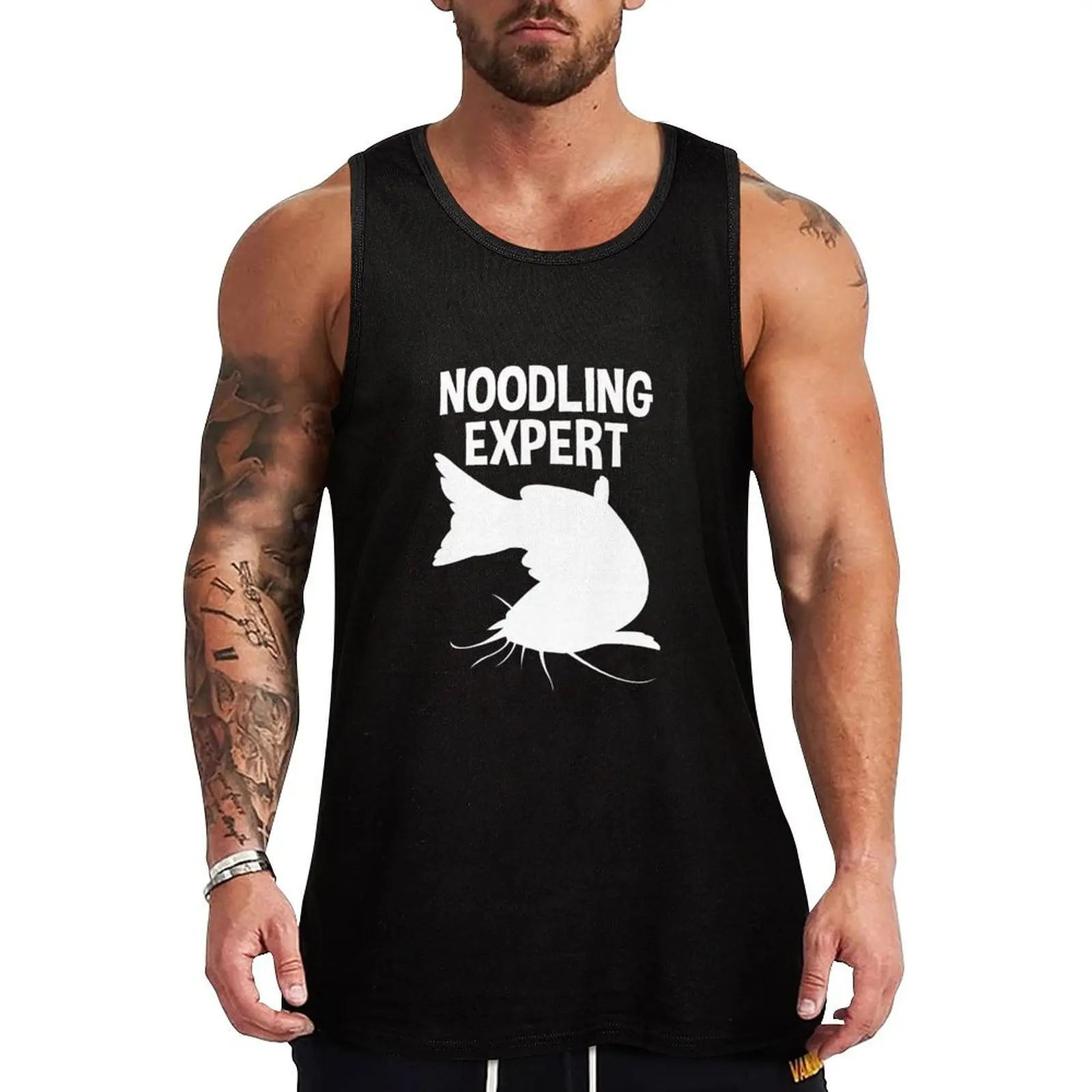 Camiseta Noodling Expert, Camiseta sin mangas para pesca de bagre, Camiseta sin mangas para fitness y entrenamiento, Camiseta transpirable de ajuste muscular