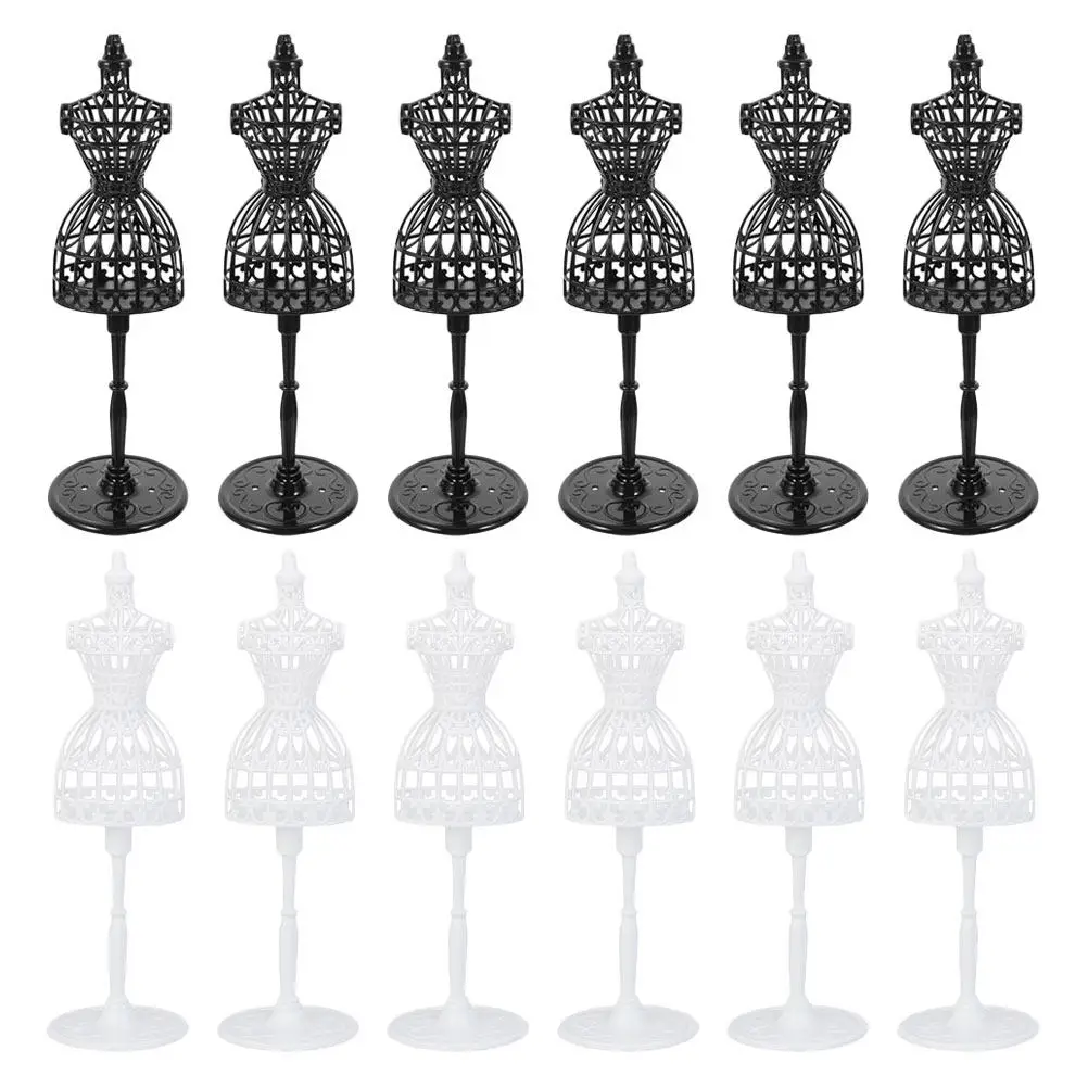 

12Pcs Fashion Mannequin Display Stand Realistic Mini Dress Form for Dollhouse Clothing Arrangement Elegant Decor