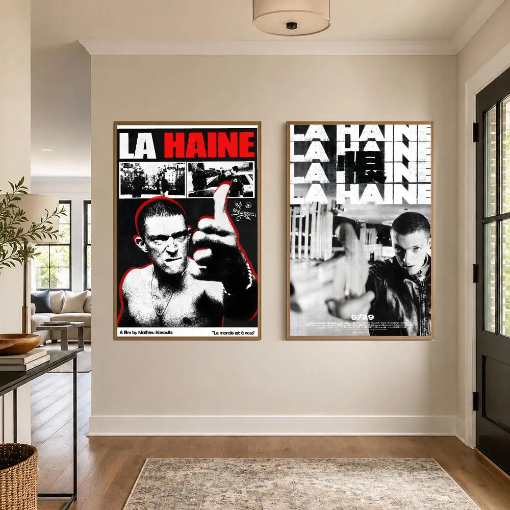 Movie L-La Haine Poster Graphic Wall Art Poster HD Waterproof PP Paper Print for Bedroom Living Room Office Decor Gift