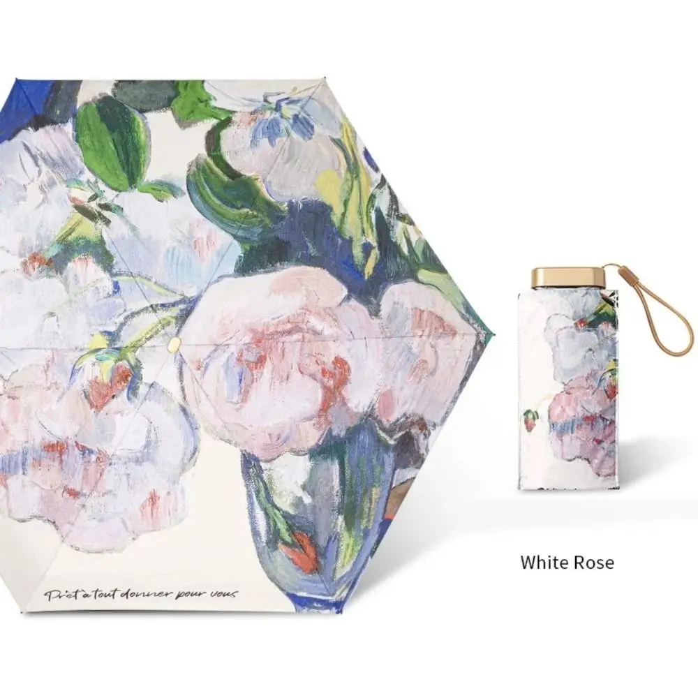 

Ultraviolet Protection Mini Sun Umbrella Portable Lightweight 6-Folding Parasol Creative Exquisite Rain Umbrellas Student
