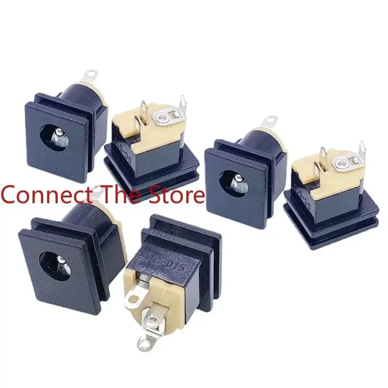 10PCS DC015  Power Socket Series   Panel Small Replacement Charging Flat Pin  5521 Female Base