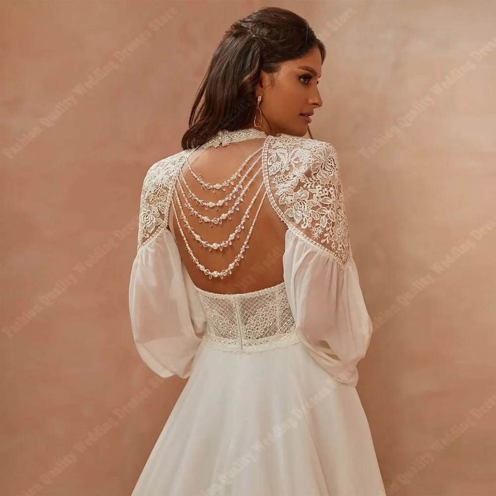 Apliques de renda vestidos de casamento feminino renda flor impressão vestidos de noiva sem costas a linha noivado vestidos de novias personalizado