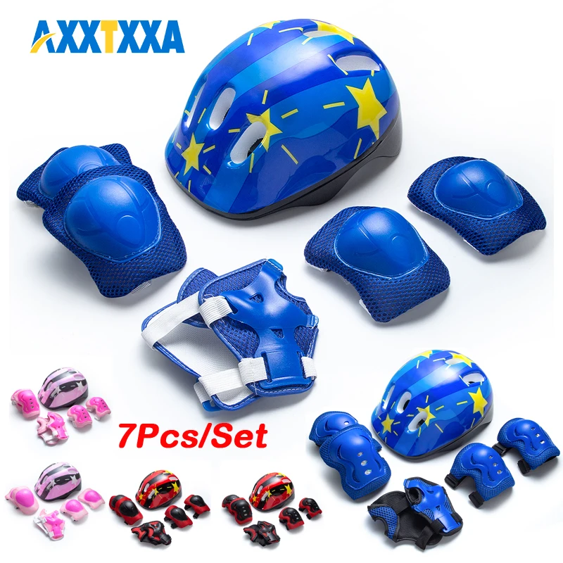 Cycling Protective Gear For Kids - Ayarlanabilir Çocuk Kaskı ve Dizlikleri Dirseklikleri