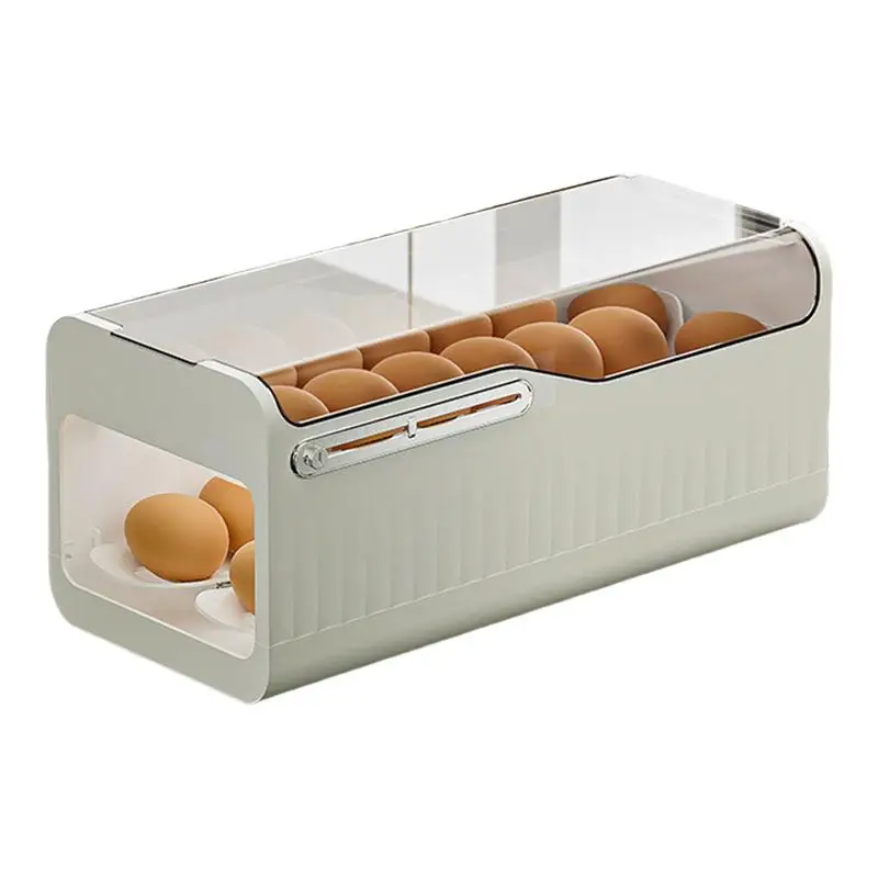 

Auto Rolling Egg Organizer Egg Holder Rack For Fridge Automatic Scrolling Egg Rack Holder For Kitchen Refrigerator Cabinets