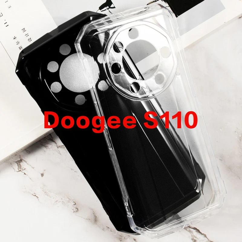 เคสป้องกันกล้องสำหรับ S110 Doogee เคสซิลิโคน TPU นุ่มฝาครอบโทรศัพท์โปร่งใสสำหรับ fundas Doogee กรอบกันชน S110 6.58"