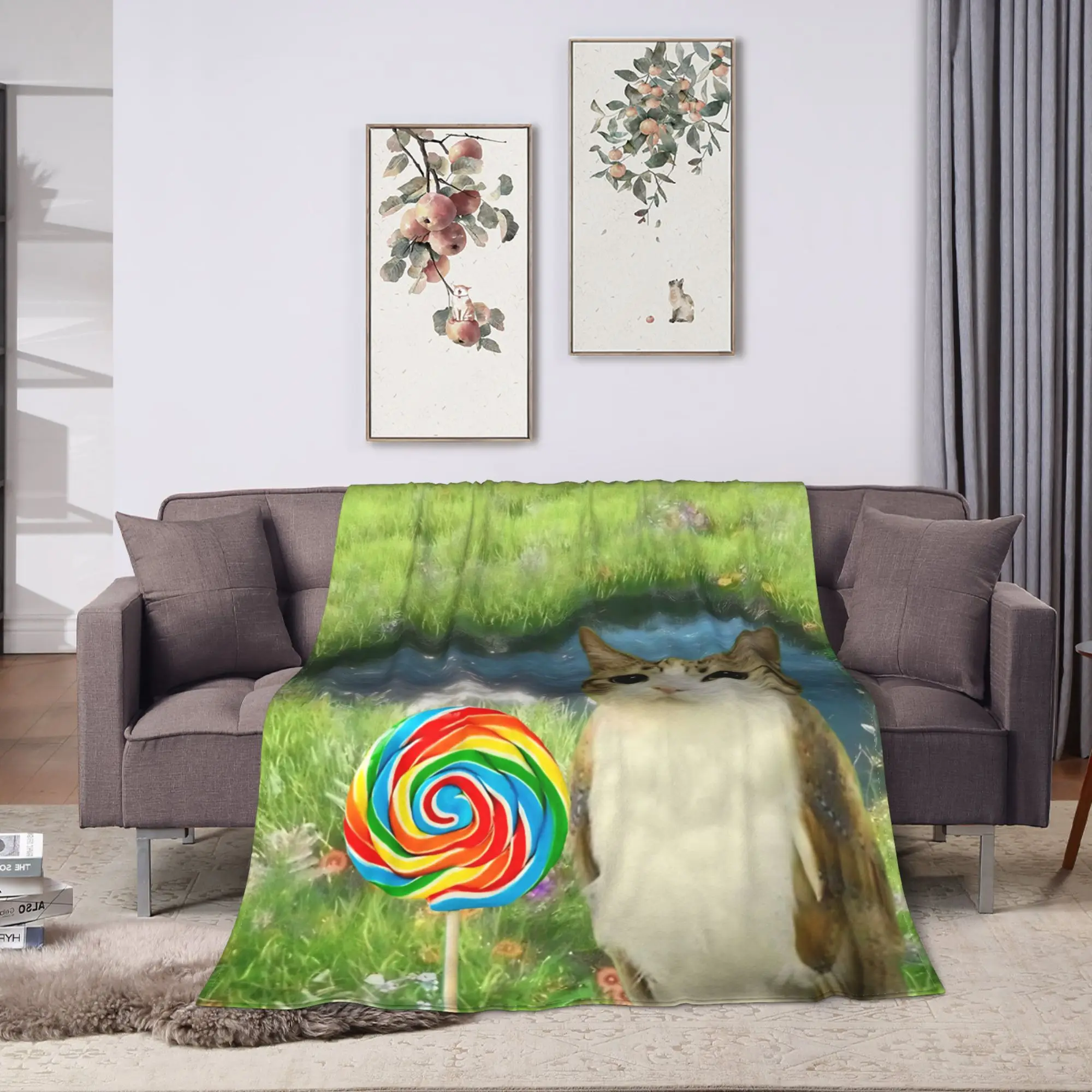 Internet Famous Meowl Cat Owl Meme Blanket Quality Soft  Throw Blanket Winter Travel Office Outdoor Funny Bedspread