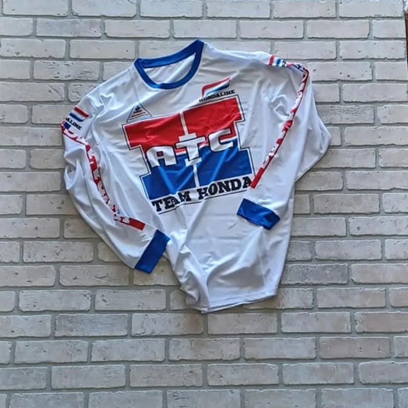 

2026 Y2K Fashion Street Sports Quick Drying Long Sleeve Honda Racing Enthusiast Men's Women's Classic Cycling Sunscreen T-shirt