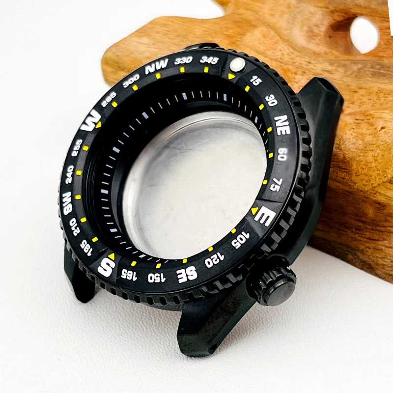 Серебристо-черный чехол для часов NH35 чехол Seiko LX SNR025 SNR027, подходит для часов 4R35 4R36 NH35 NH36, с сапфировым стеклом, для дайвинга