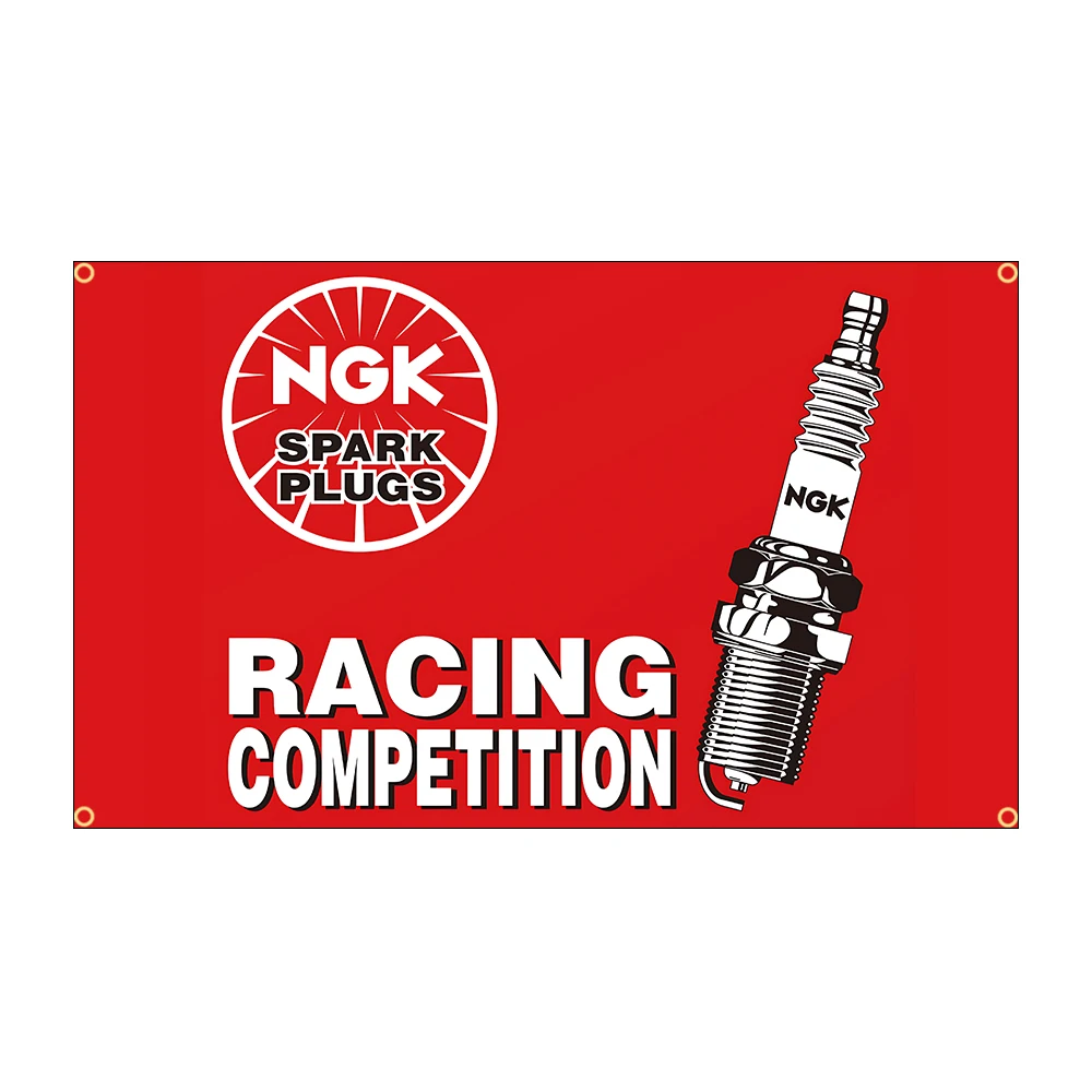 NGKS-Flagge, Polyester, bedruckt, Rennwagen, 60 x 90 cm/90 x 150 cm, Banner für Dekorationen, Auto-Enthusiasten-Flagge, Garagendekoration