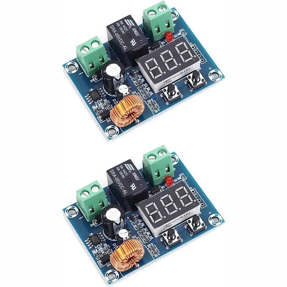 2Pcs Digital Display DC 12V-36V Over Discharge Protection Blue Low Voltage Protector Module Output Lead Acid Lithium Battery