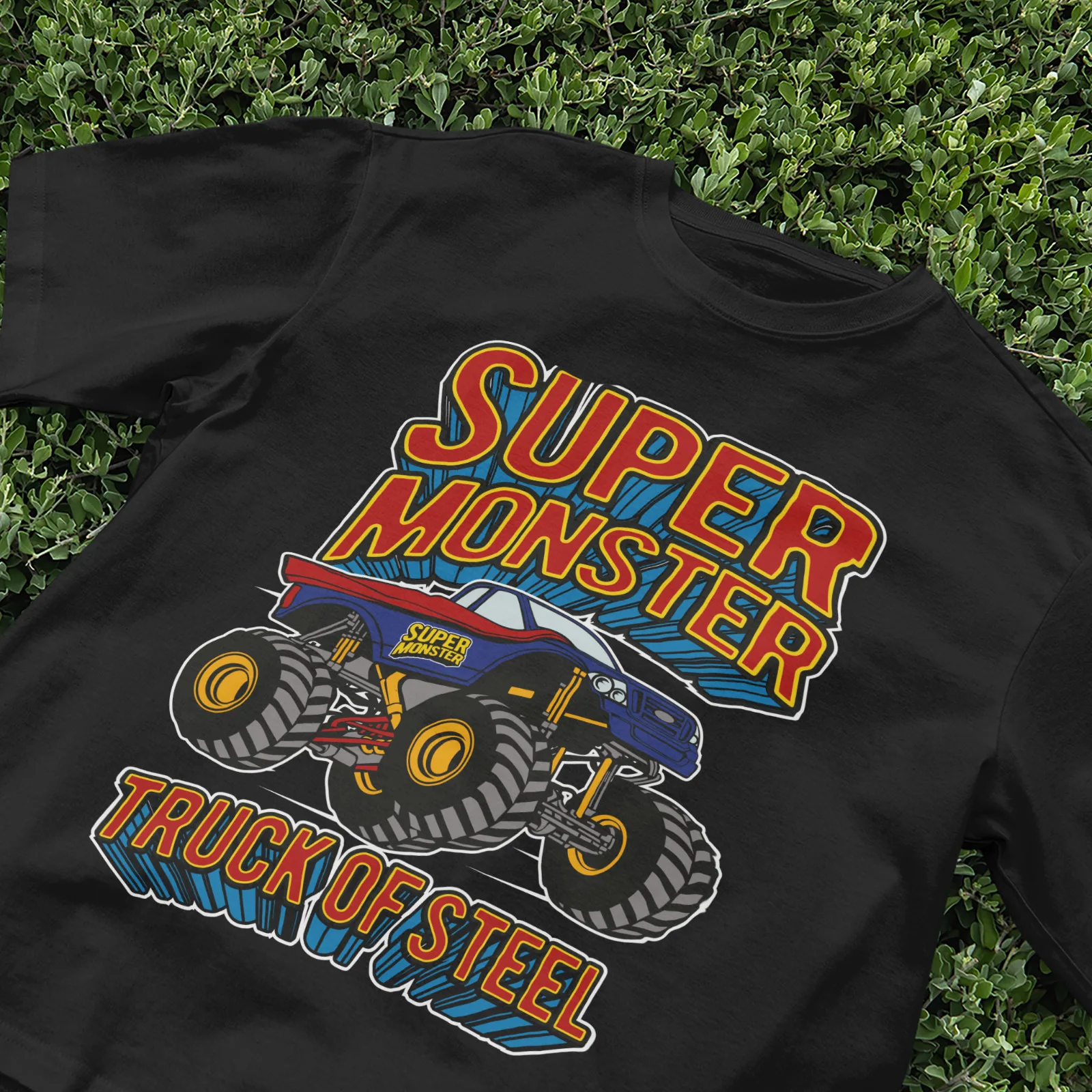 Super Monster Truck T-Shirt Truck aus Stahl Grafik Tee Monster Truck Fans