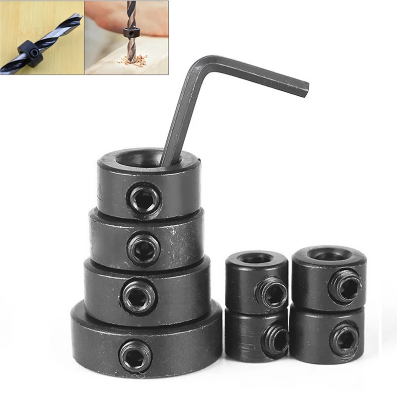 

A43F-Набор опорных воротников для сверла 3-16 мм с шестигранным ключом, концевое кольцо, спиральное кольцо, позиционирующее кольцо, аксессуары для инструментов