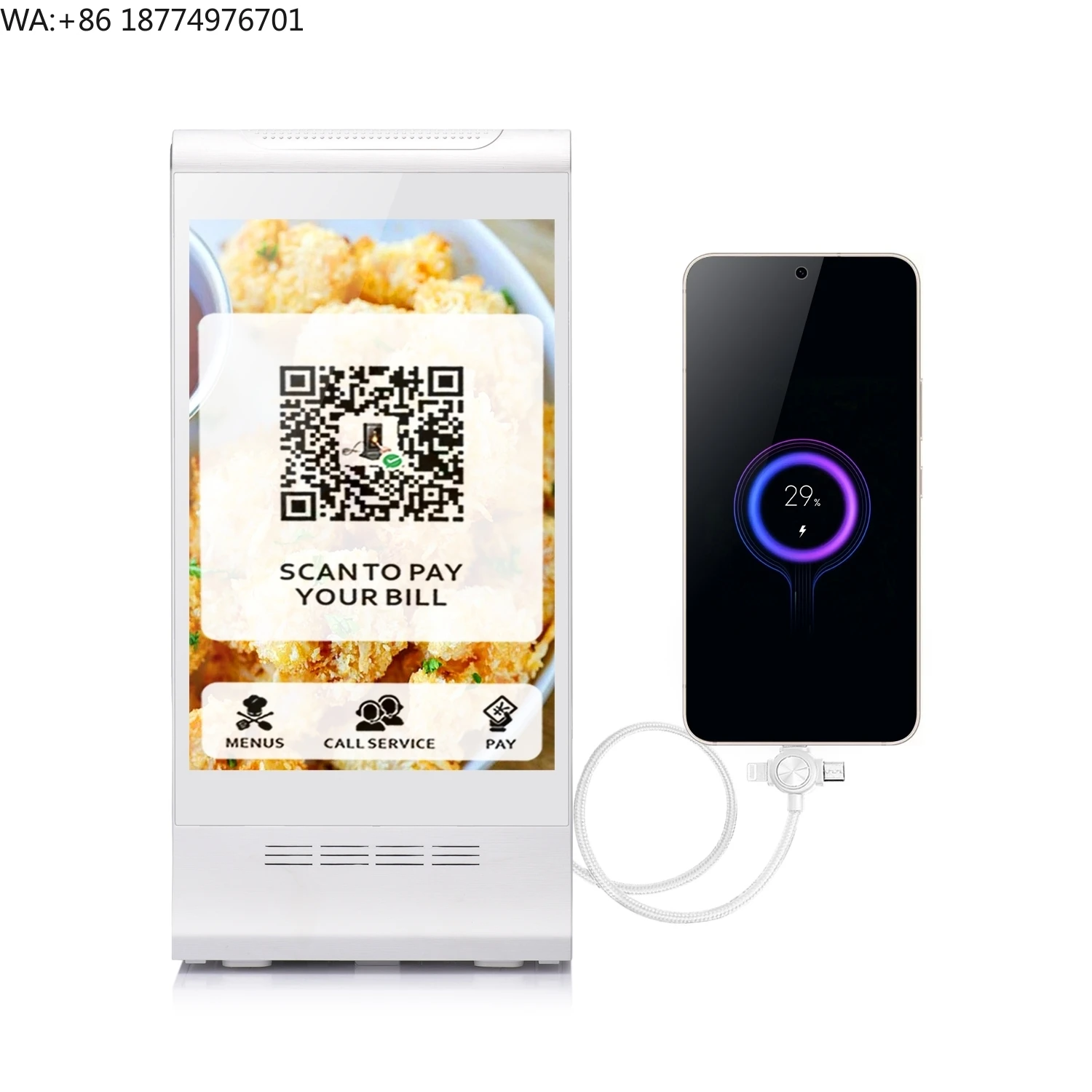 

Multimedia Digital Menu Display for Dining Tables With HD Screen, Wireless Upload, QR Ordering & Video Promotions