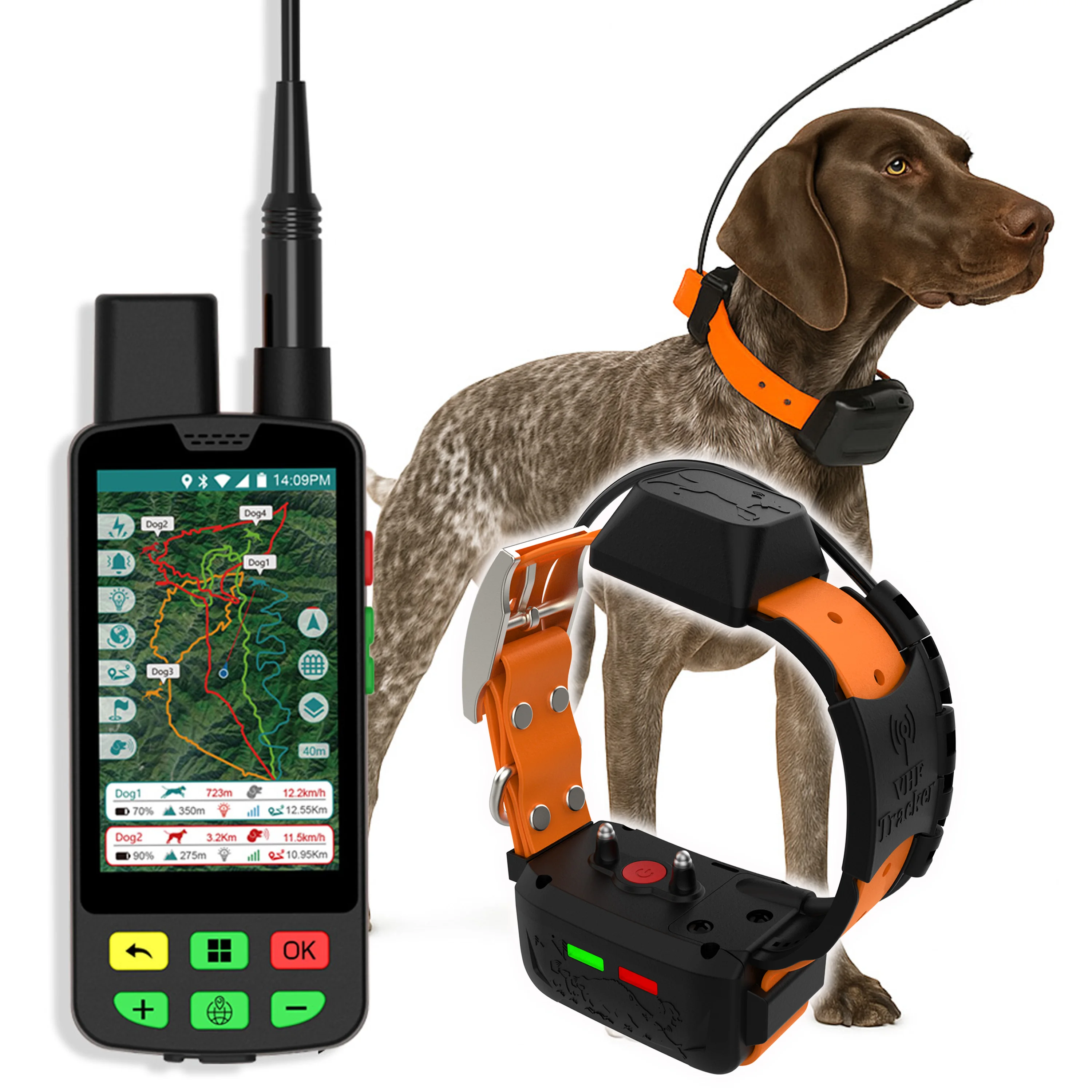 Dog Tracker GPS: Galileo/BDS/GNSS Multi-Mode Positioning + 15KM VHF Range & Rack Mount Charging