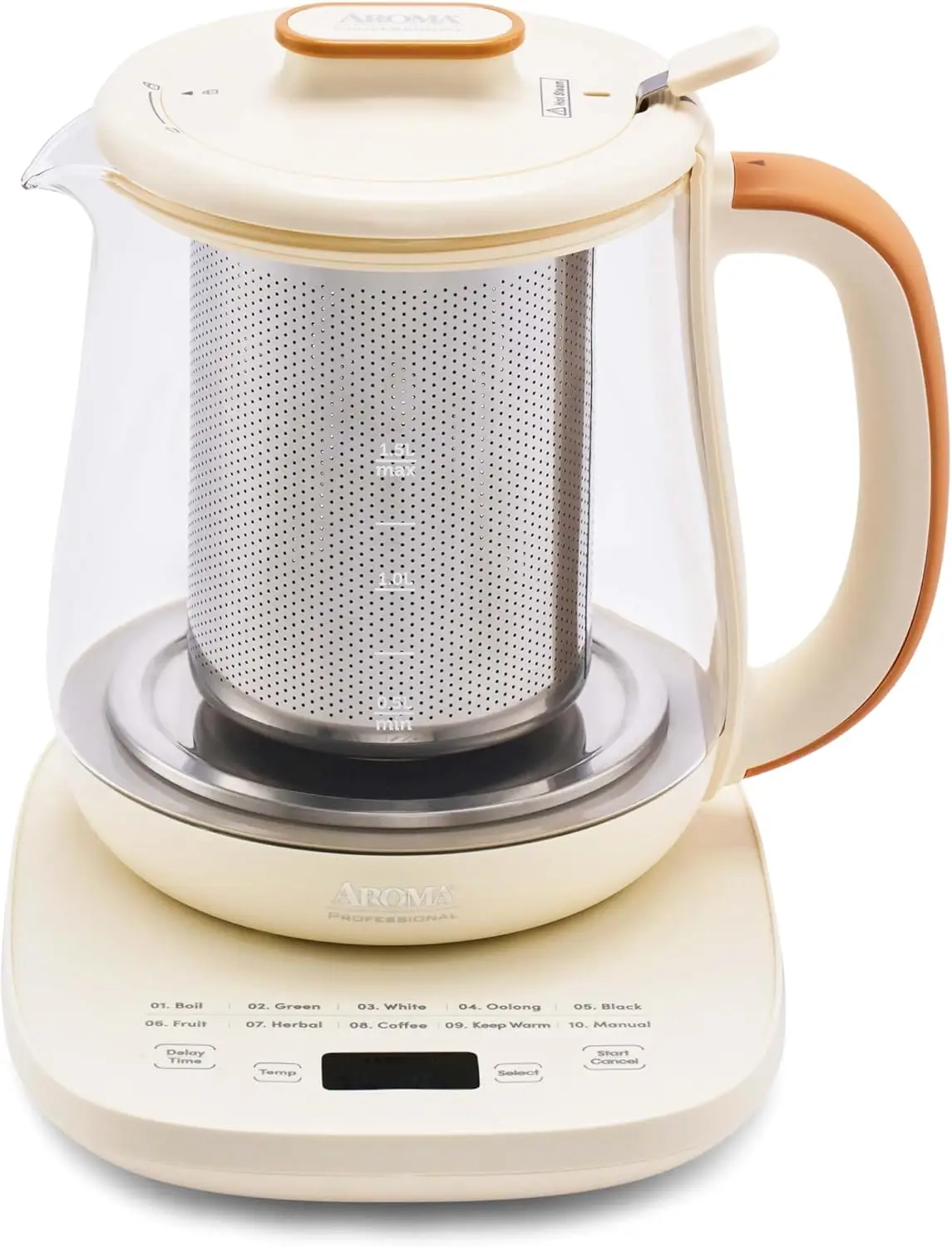 

Электрический чайник с контролем температуры, 10 предустановленными режимами, объемом 1,5 л для идеального заваривания