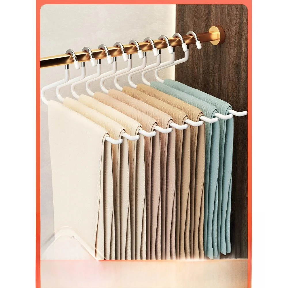 

Home Use Goose Type Pants Hanger Anti-Slip Invisible Z Wardrobe Storage Tool for Hanging And Drying Pants Japanese Style Casu...