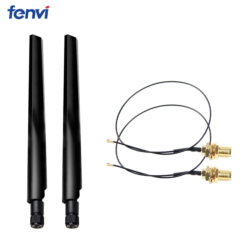 

NEW Dual band 6dbi Wireless WiFi Antenna RP-SMA + MHF4/IPX Pigtail Cable for NGFF M.2 Card Intel AX200 9260 AX210 3G/4G Module