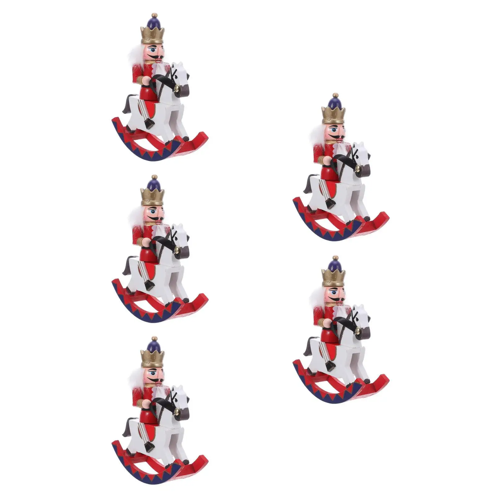 

5pcs 5 Count Gingerbread Nutcracker Desktop Decoration King Christmas Tree Ornaments Tiered Tray Standing