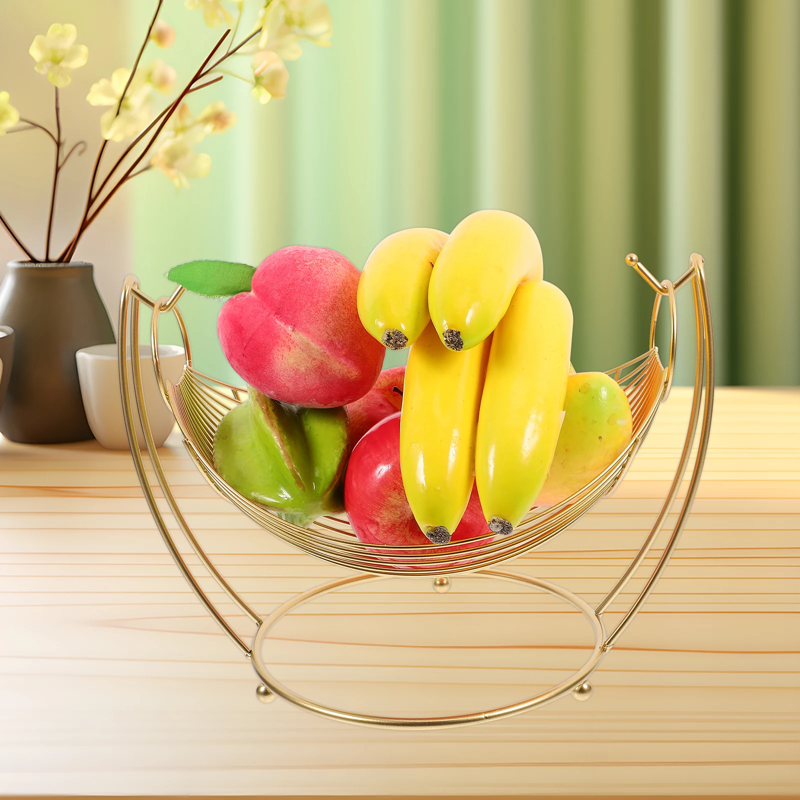 

Snack Storage Basket Metal Kitchen Container Modern Fruit Bowl Plate Small Baskets Wire Iron Vegetable Decorative Bread Desktop